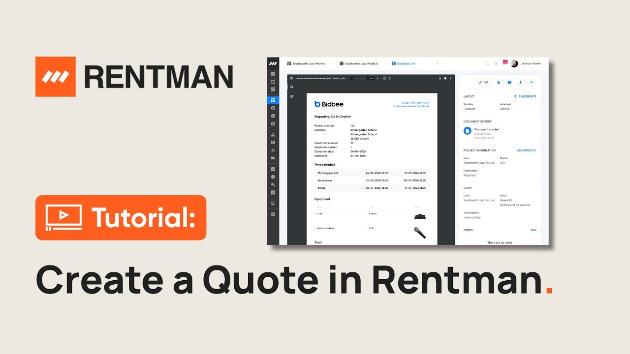 Rentman Tutorial | How to Create a Quote