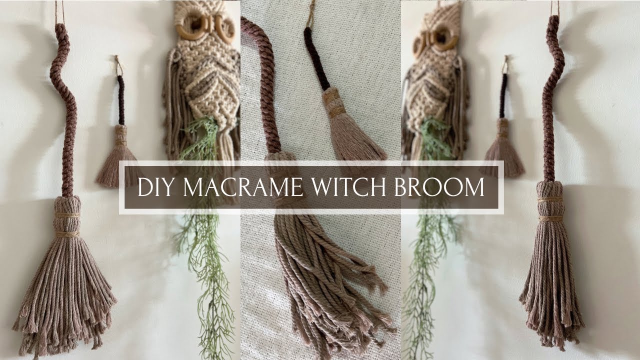 DIY Macrame Witch Broom | Macrame Halloween Tutorial
