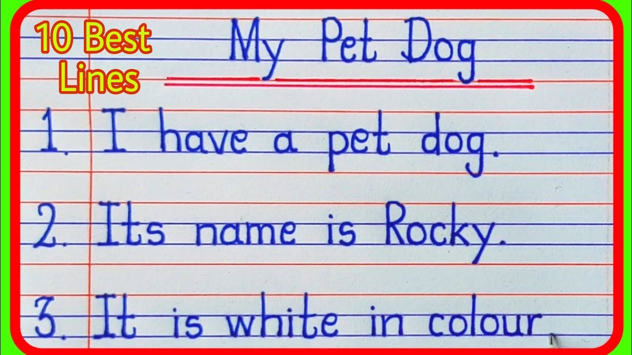10 Lines On My Pet Dog/My Pet Dog/My Pet Dog Essay 10 Lines In English Writing