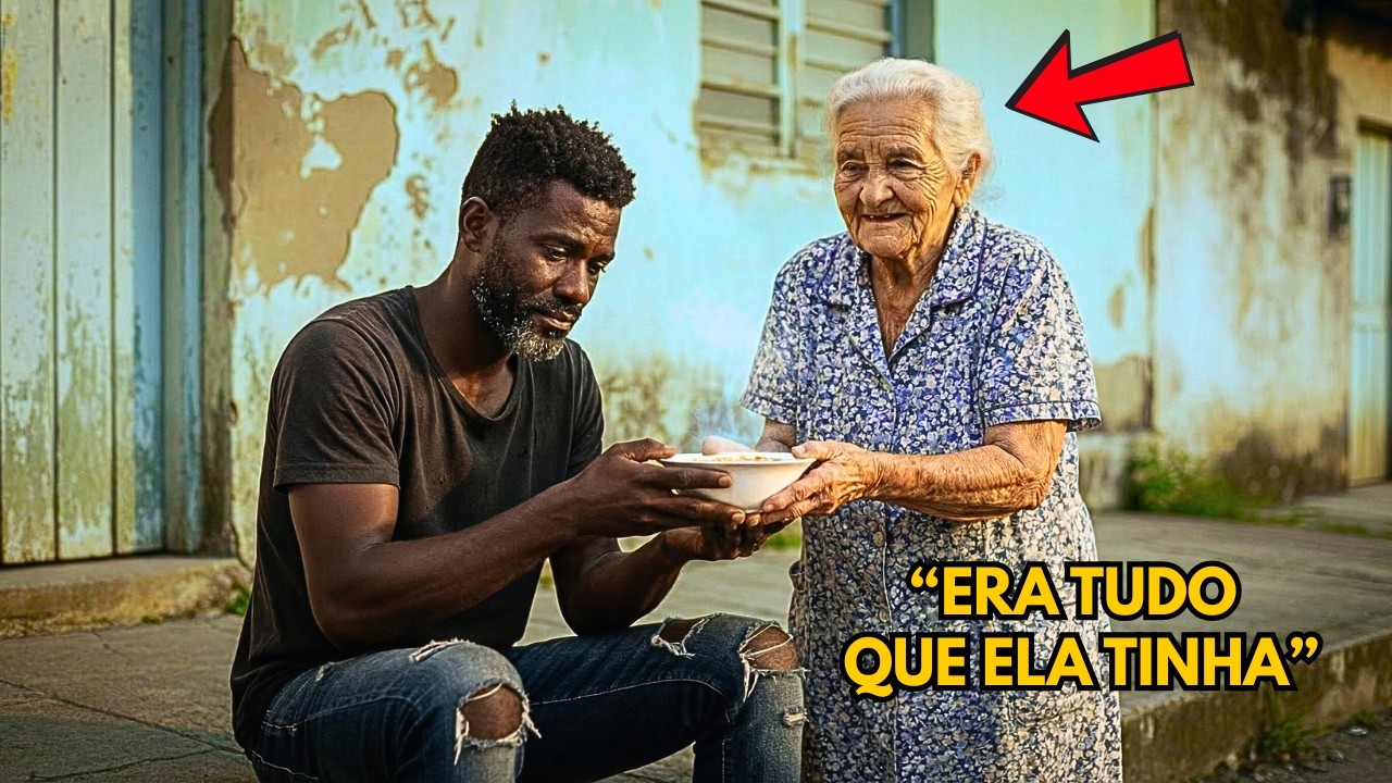 A IDOSA dividiu sua ÚLTIMA REFEIÇÃO com um SEM-TETO... sem saber que era o HOMEM MAIS RICO da cidade