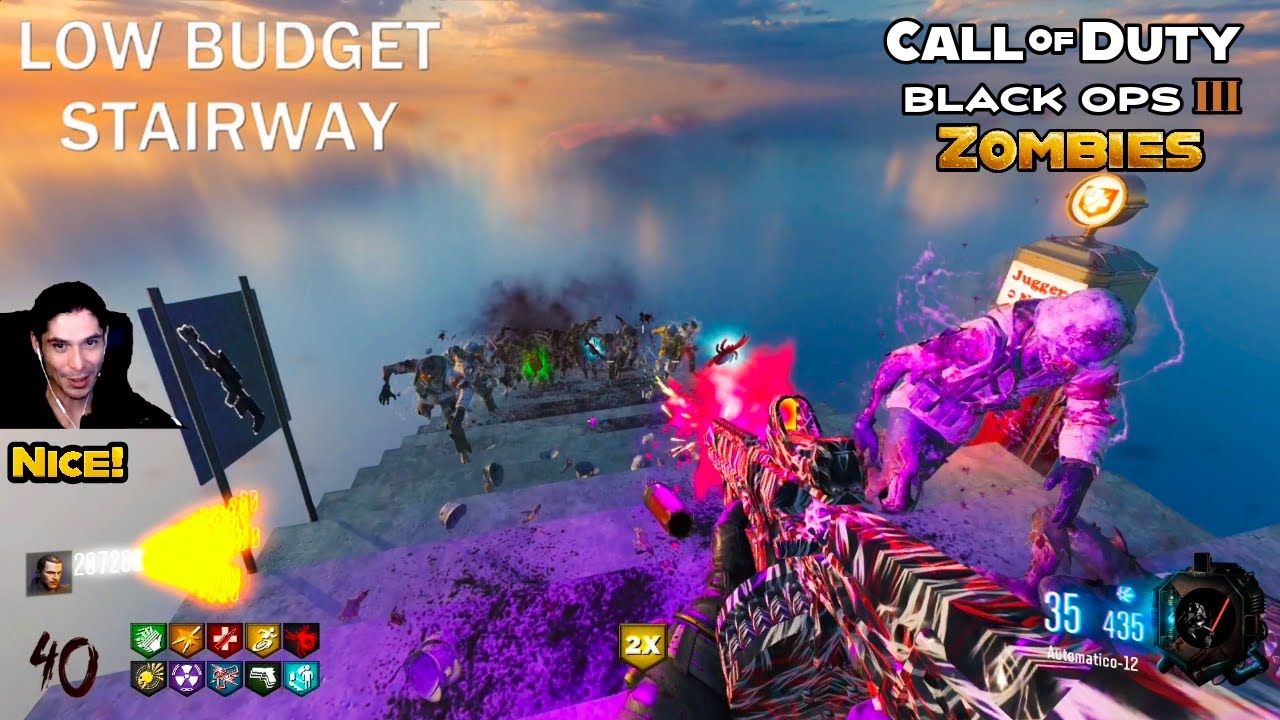 Возвращаемся к бюджетной лестнице... Убийство зомби в небе! - Bo3 Custom Zombies