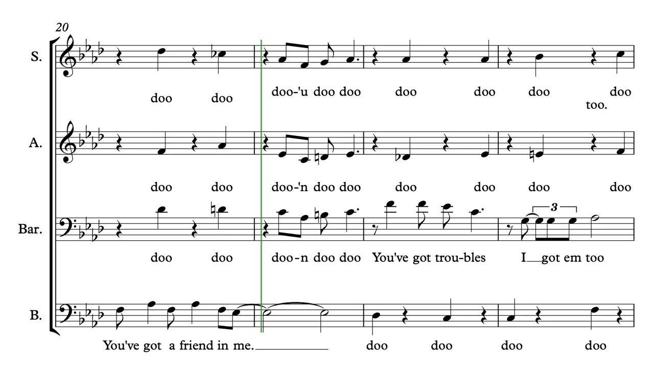 Youve got a friend in Me SATB BASS
