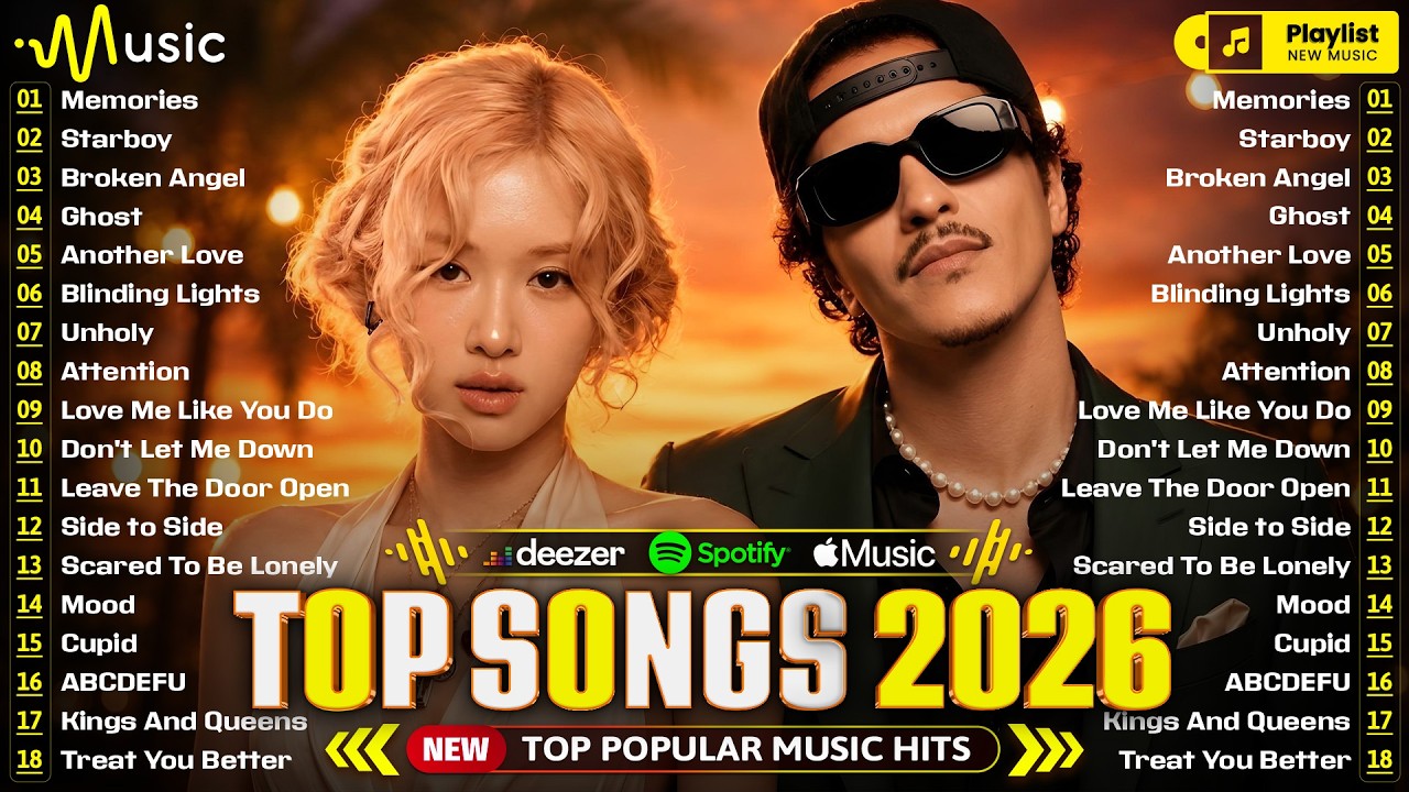 Billboard Hot Pop Music 2026⚡Bruno Mars, The Weeknd, Taylor Swift, Adele, Ed Sheeran, Dua Lipa, Sia