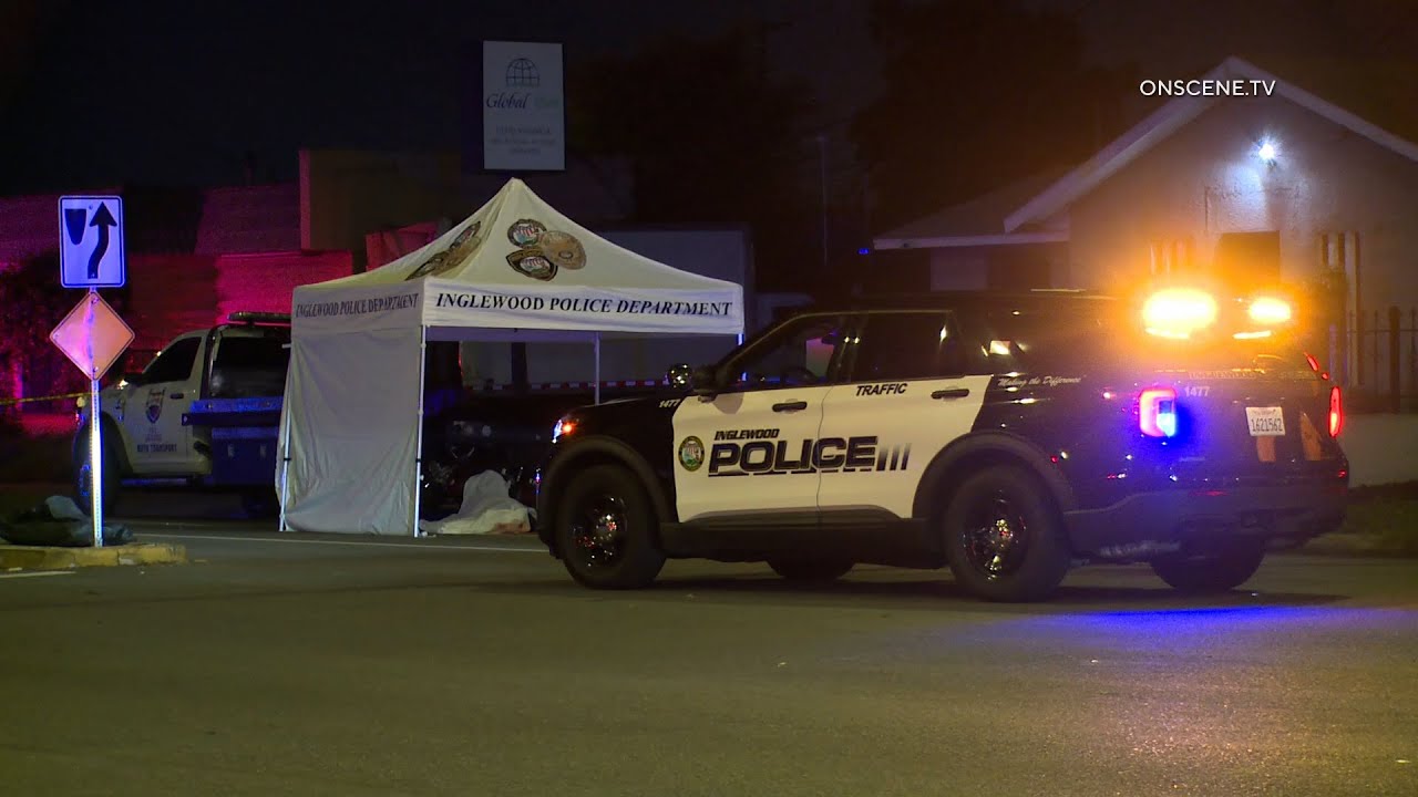 Fatal Motorcycle Crashes Into Flatbed, Inglewood, CA
