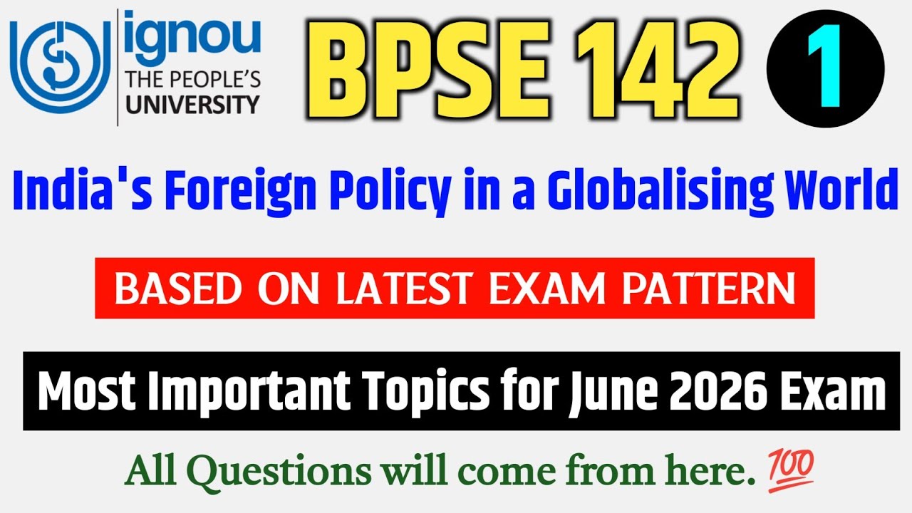 BPSE 142 Important Questions June 2026 in English | IGNOU BPSE 142 Question Paper June 2026 Exam