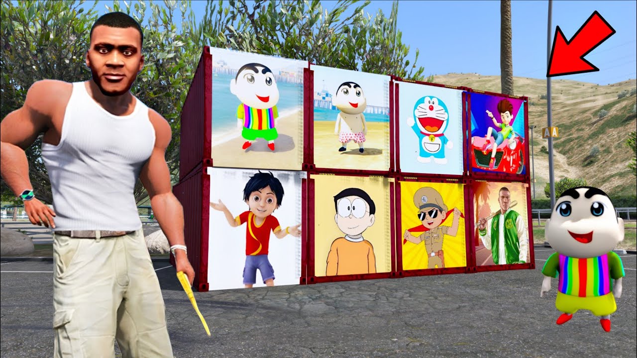 SHINCHAN AND HIS FRIENDS OPENING MYSTERY CONTAINERS IN GTA 5!