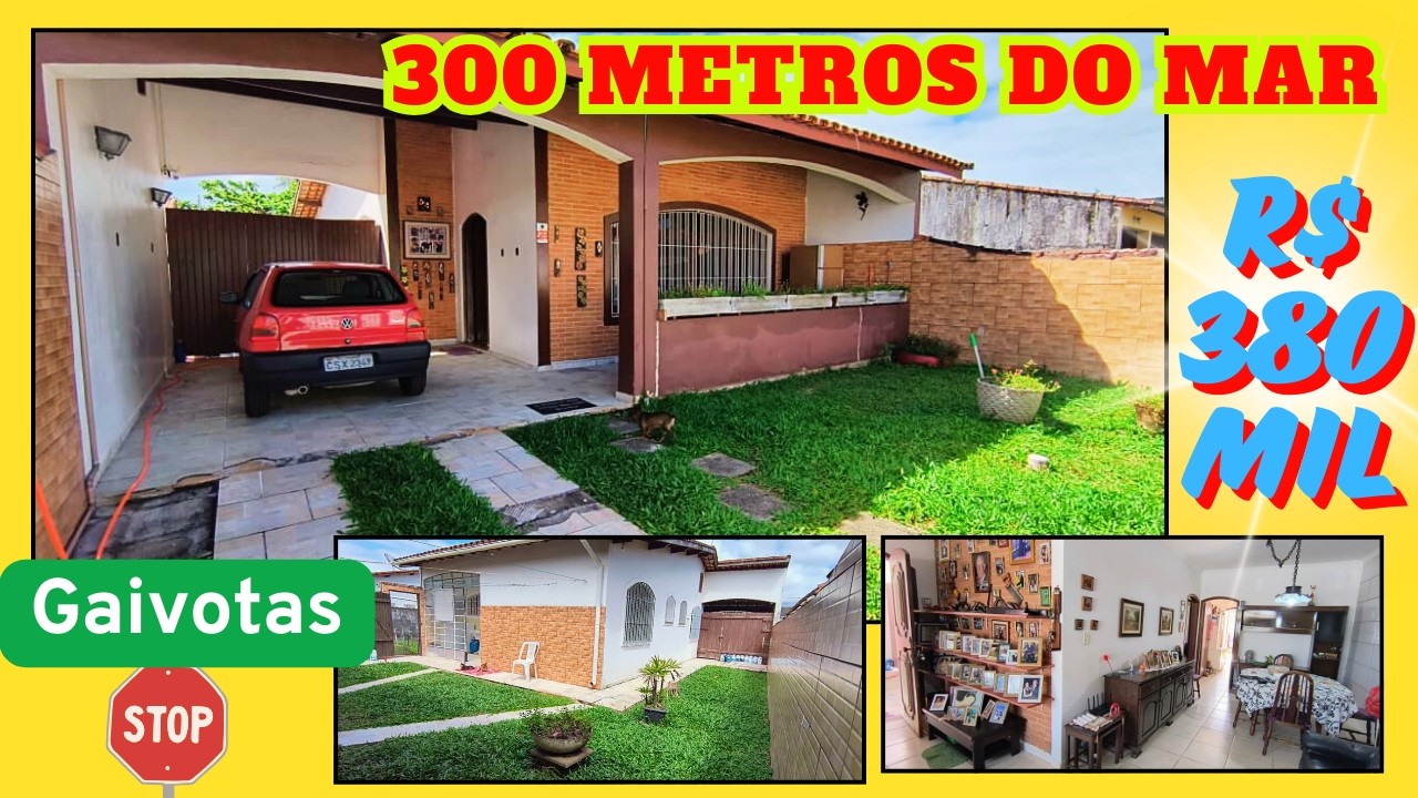 Ref. 575 - Casa ENORME para venda com 3 dorms em lote inteiro com edicula e jardim em itanhaém SP