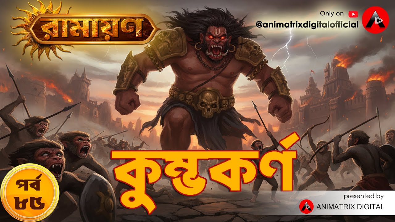 💀 Kumbhakarna | Ramayan Episode 85 | ঘুমন্ত দৈত্যের জাগরণ | Bengali Animated Story