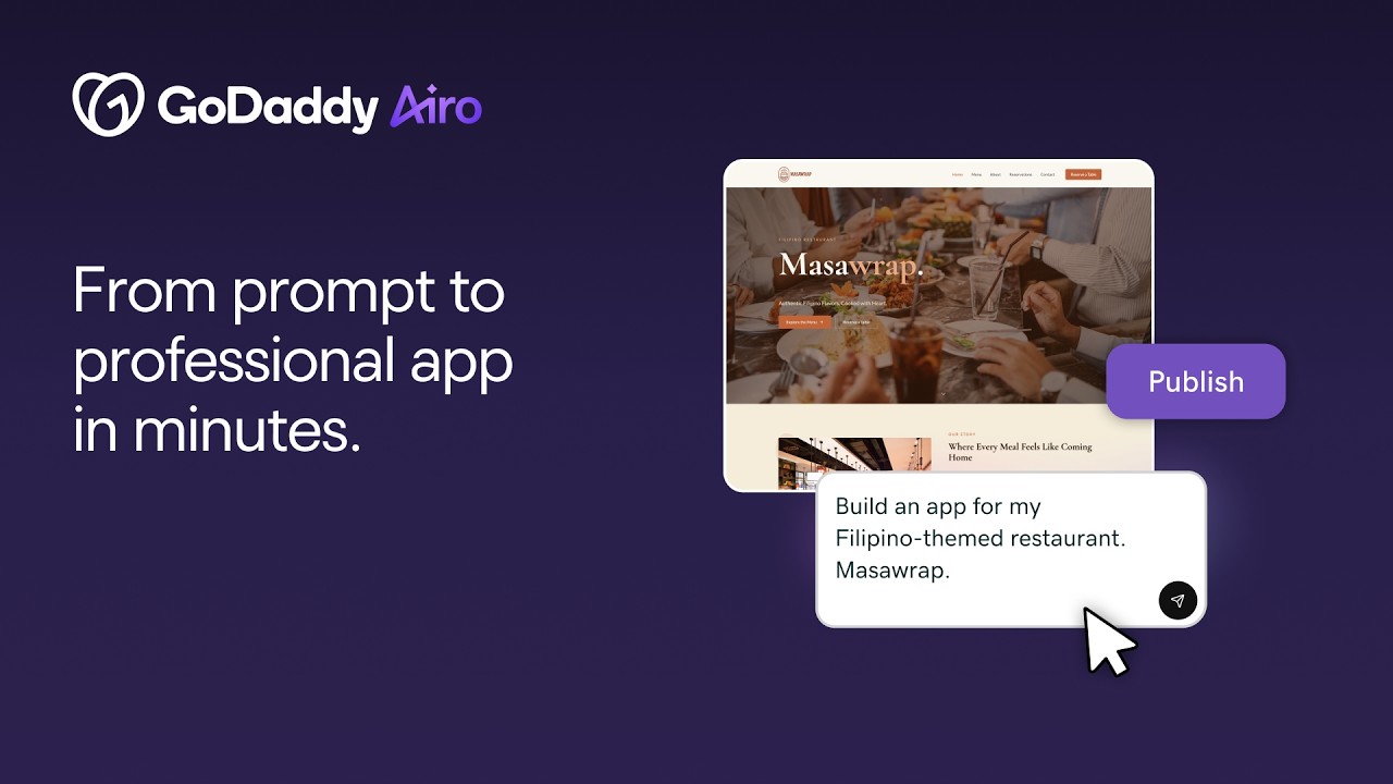 Make A Restaurant App from Scratch with GoDaddy Airo AI Builder