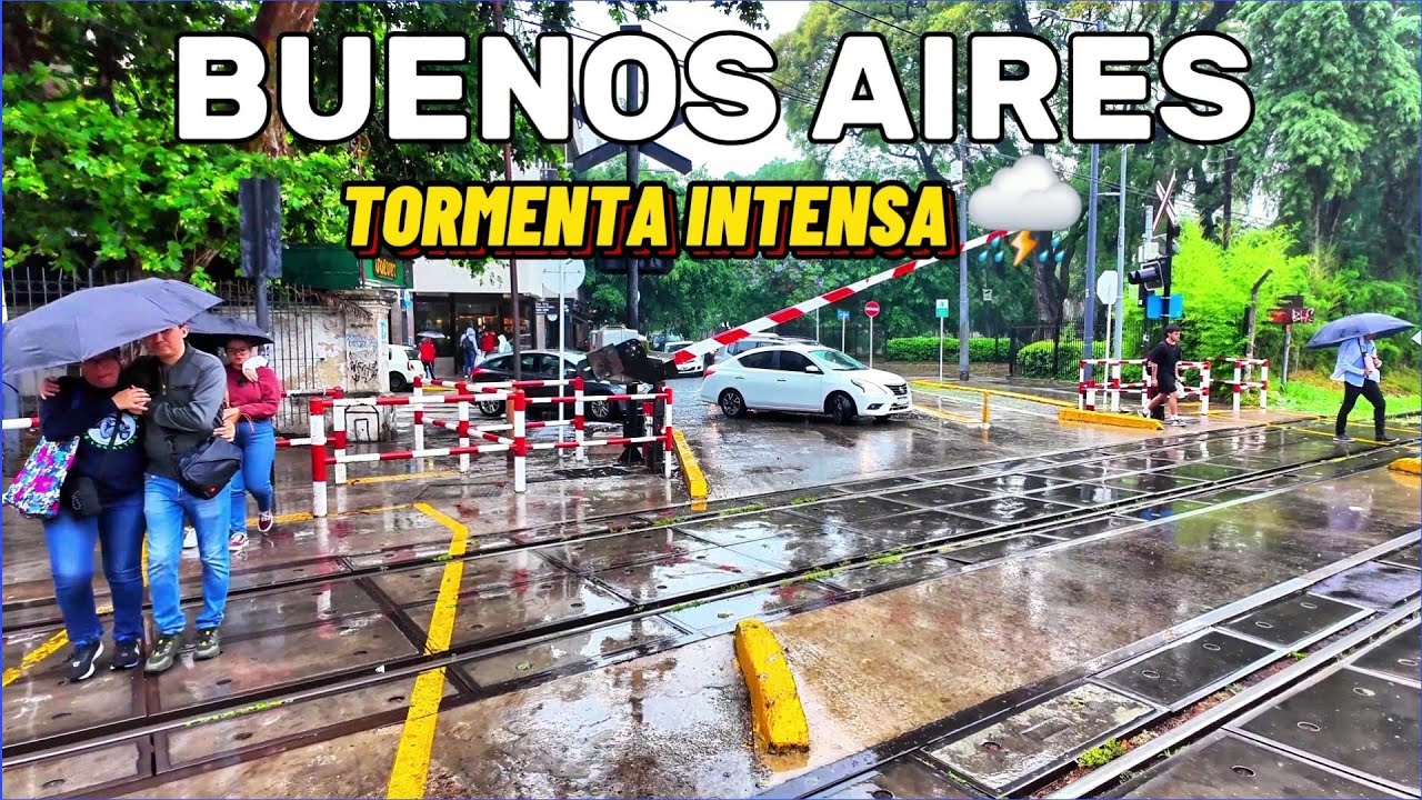 【4K】Recorriendo Buenos Aires con Fuertes Tormentas ⛈️ - Belgrano R | Walking Tour