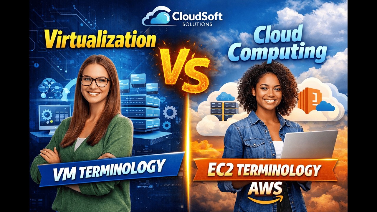 Virtualization vs Cloud Computing , VM Terminology and Ec2 Terminology AWS #aws #vm #cloud
