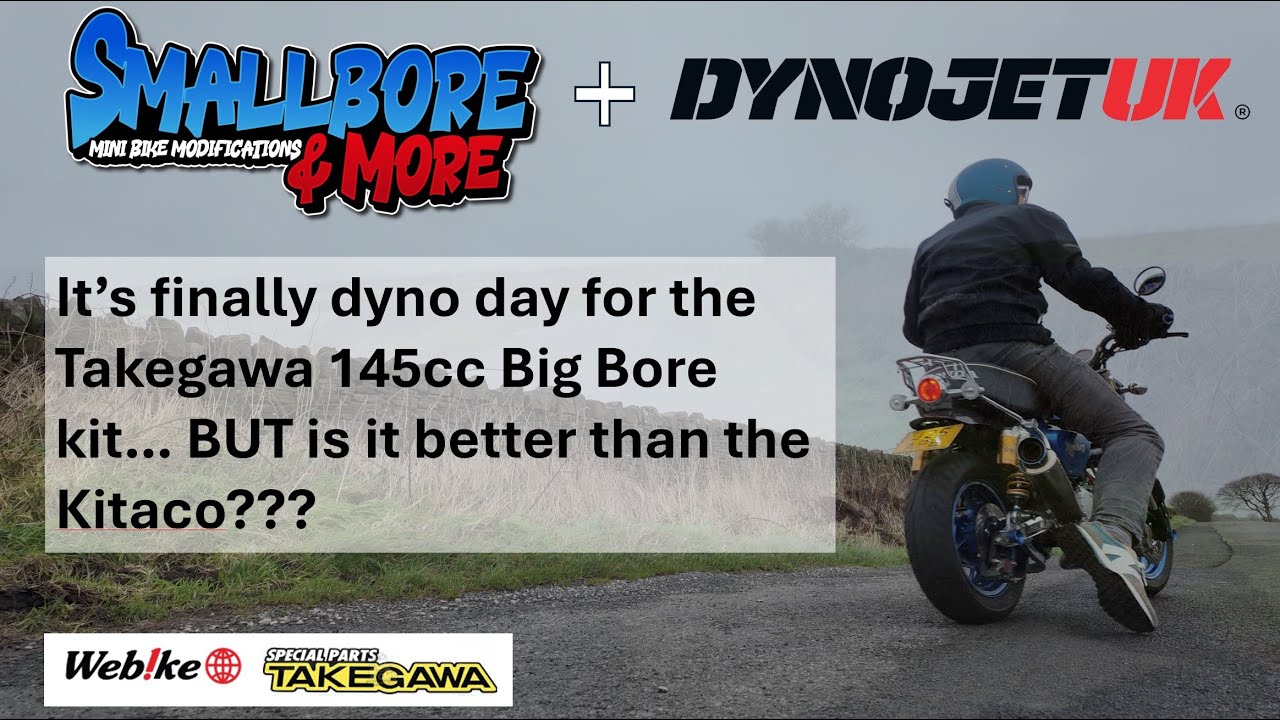 Сравнение Takegawa 145 Dyno, Honda Monkey 125, JB03