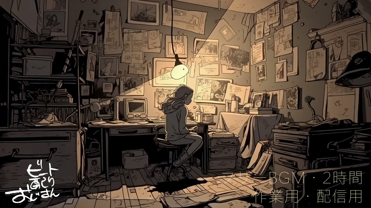 フリーBGM【2時間】静かエモ/Lofi　作業/配信用