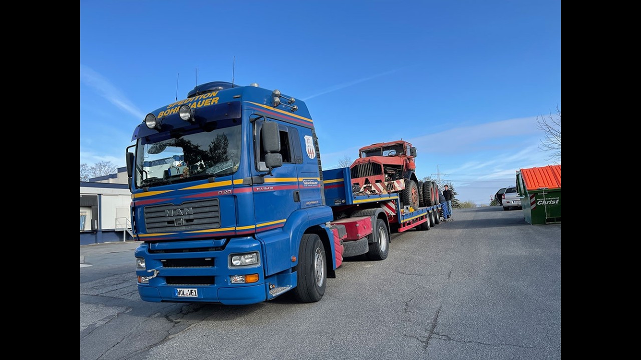 Verladung Faun 912 SA 1957 am 08. April 2021