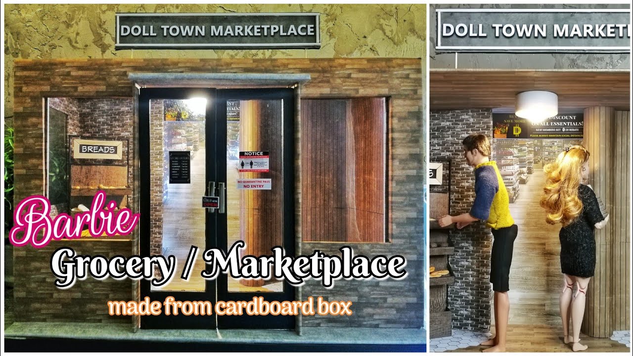 DIY Barbie Grocery Marketplace Diorama | Room Box | Doll Supermarket