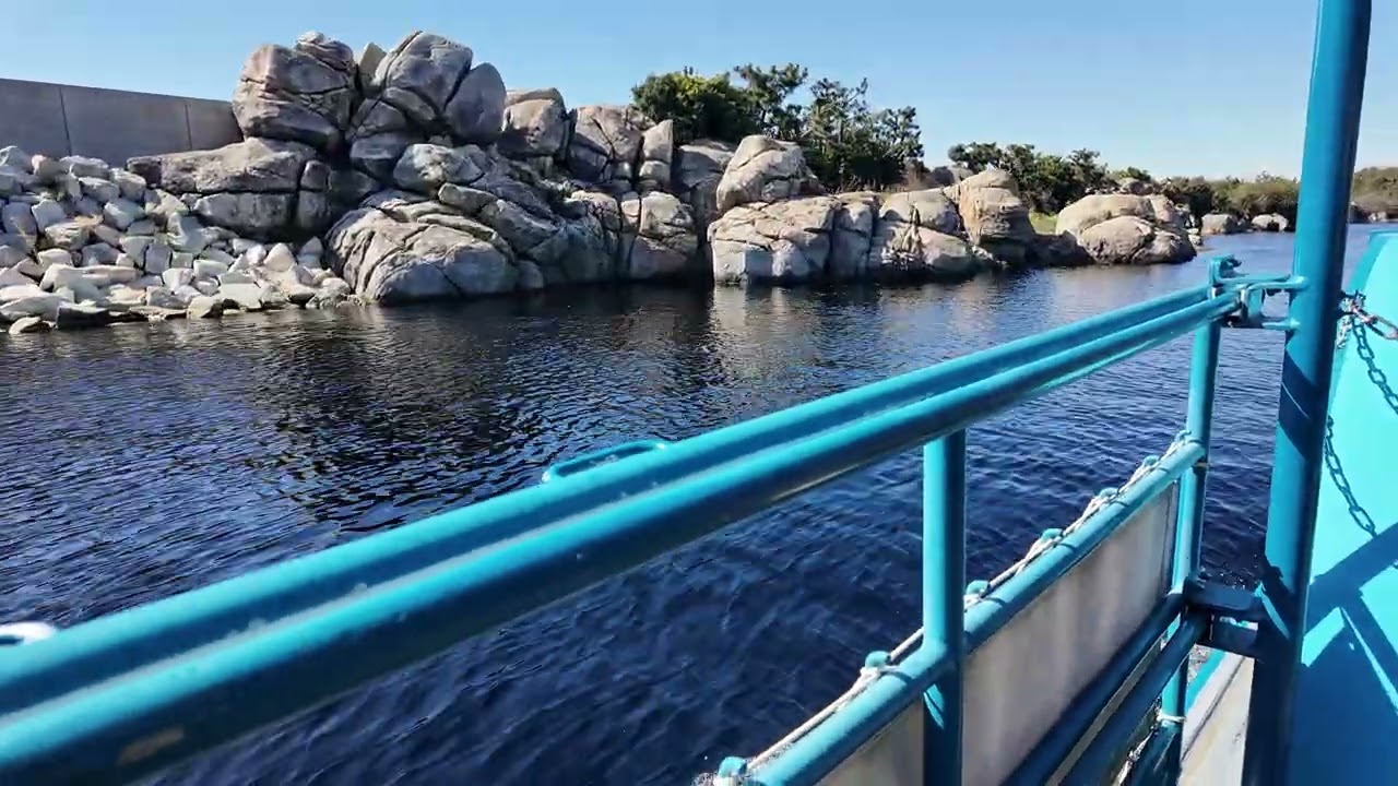 Tokyo DisneySea Steamer Line ride with perfect views of the theme park and cool waters.