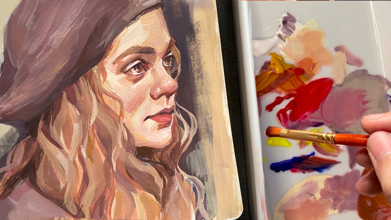 How i mix my gouache | portrait painting