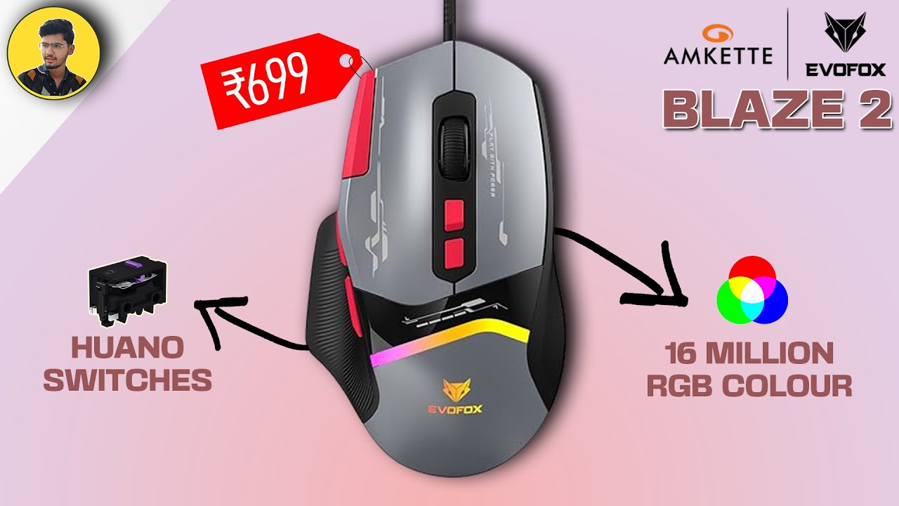 Лучшая игровая мышь до 700 рупий || EVOFOX Blaze 2 || 12800 DPI и 8 программируемых кнопок RGB #игры