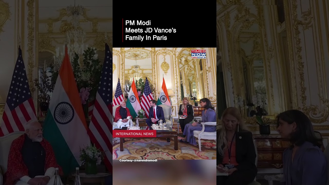 PM Modi Meets US Vice President JD Vance's Family In Paris | VP Calls PM Gracious, Kind #shorts