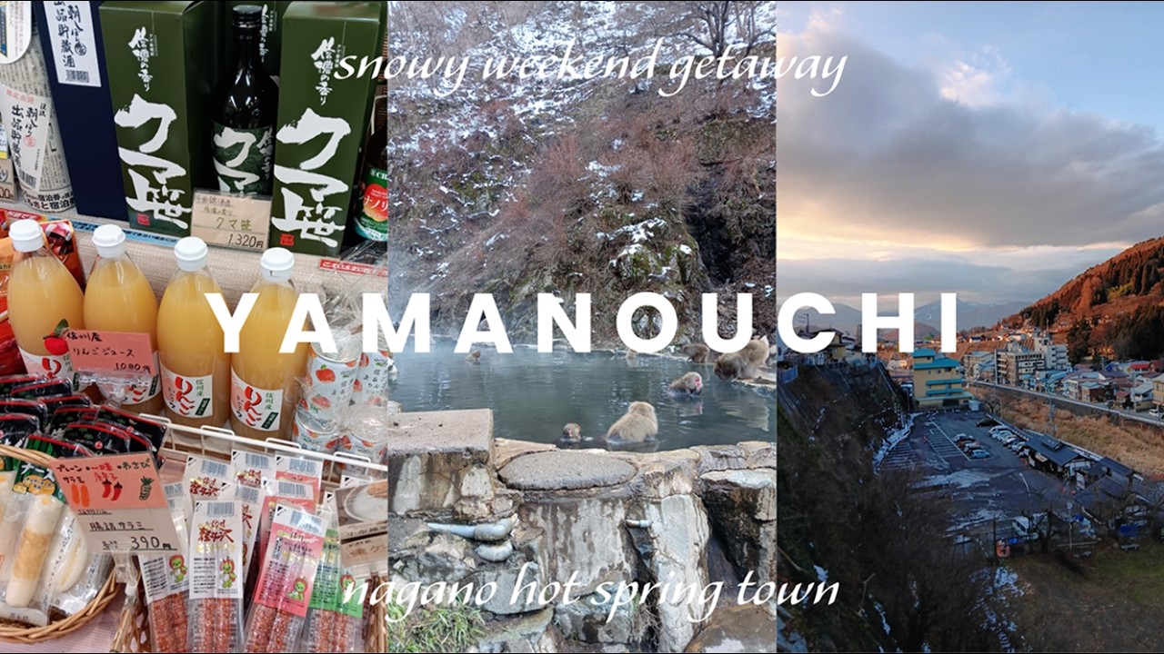 2 Days in the Japanese Alps  | snow monkeys, onsen, vegan food, souvenir haul | yamanouchi travel