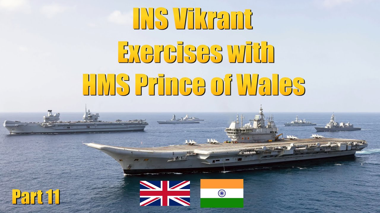 HMS Prince of Wales (R09) fight off simulated attack from Indian Jets