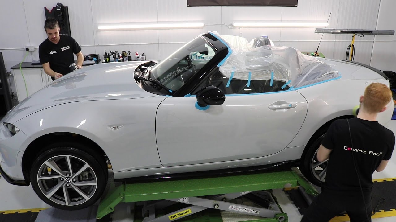 Polishing a Mazda MX-5