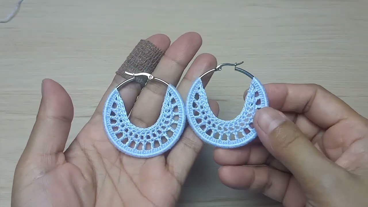 Simple and Easy Crochet Hoop Earrings Tutorial