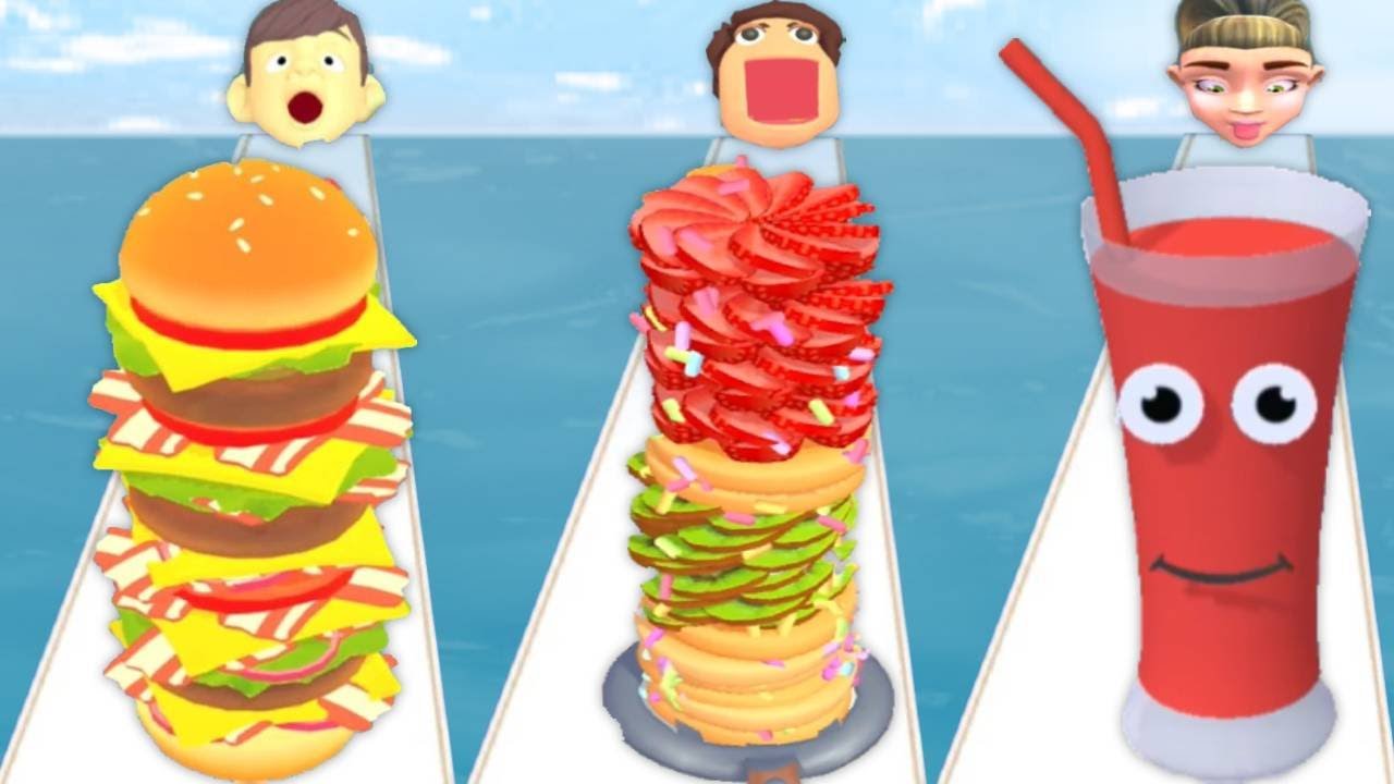 BURGER RUSH vs PANCAKE RUN vs JUICE RUN - Gameplay Triple Video Max Levels