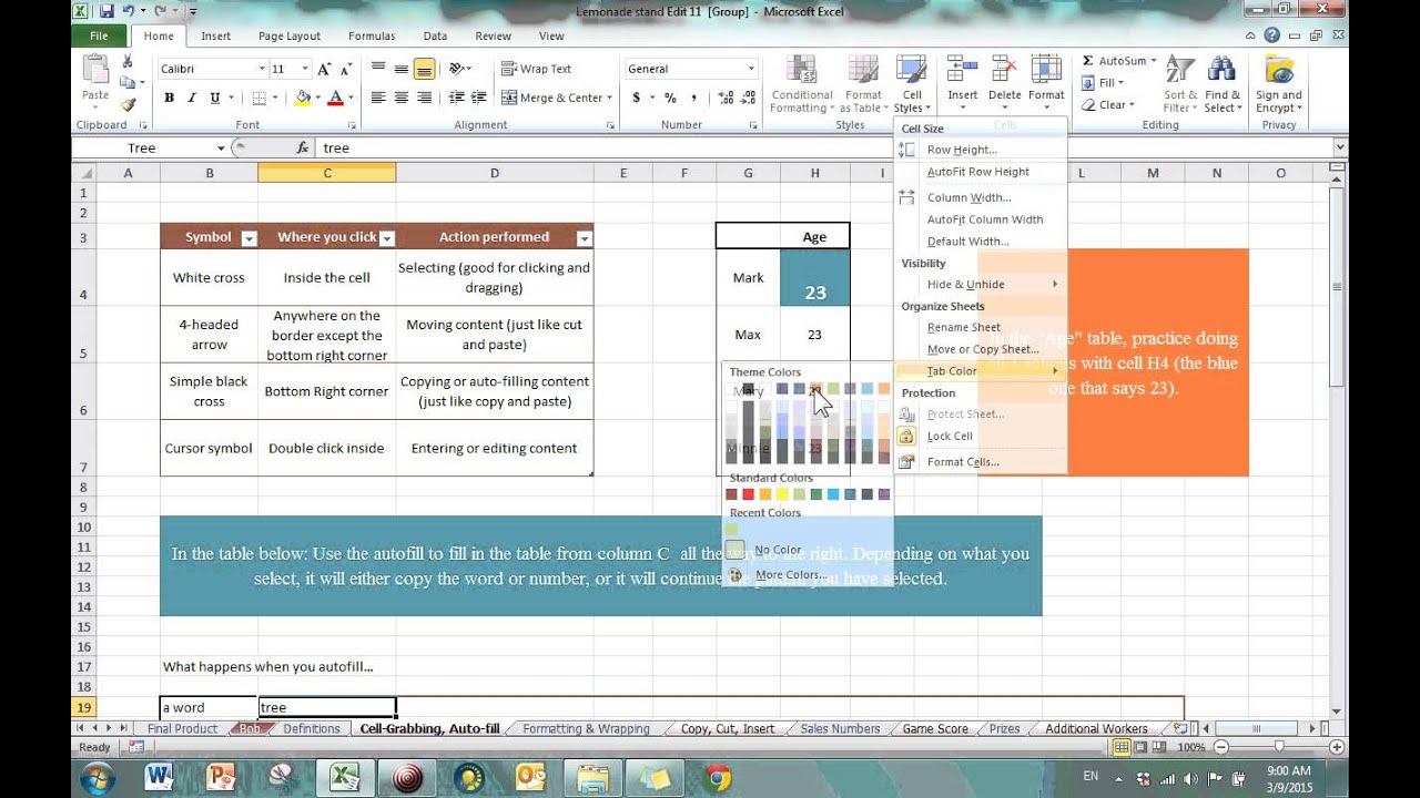 Excel Home Tab, Part 3