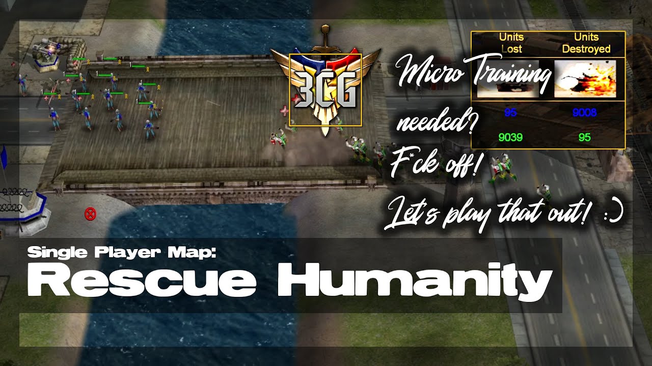 C&C Generals - Single Player Map: Rescue Humanity [ Over 9000 kills and Burton appears after 1h45 ]