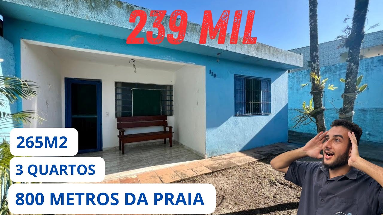 (vendido) CASA POR 239 MIL NO LADO PRAIA RUA ASFALTADA EM ITANHAEM 