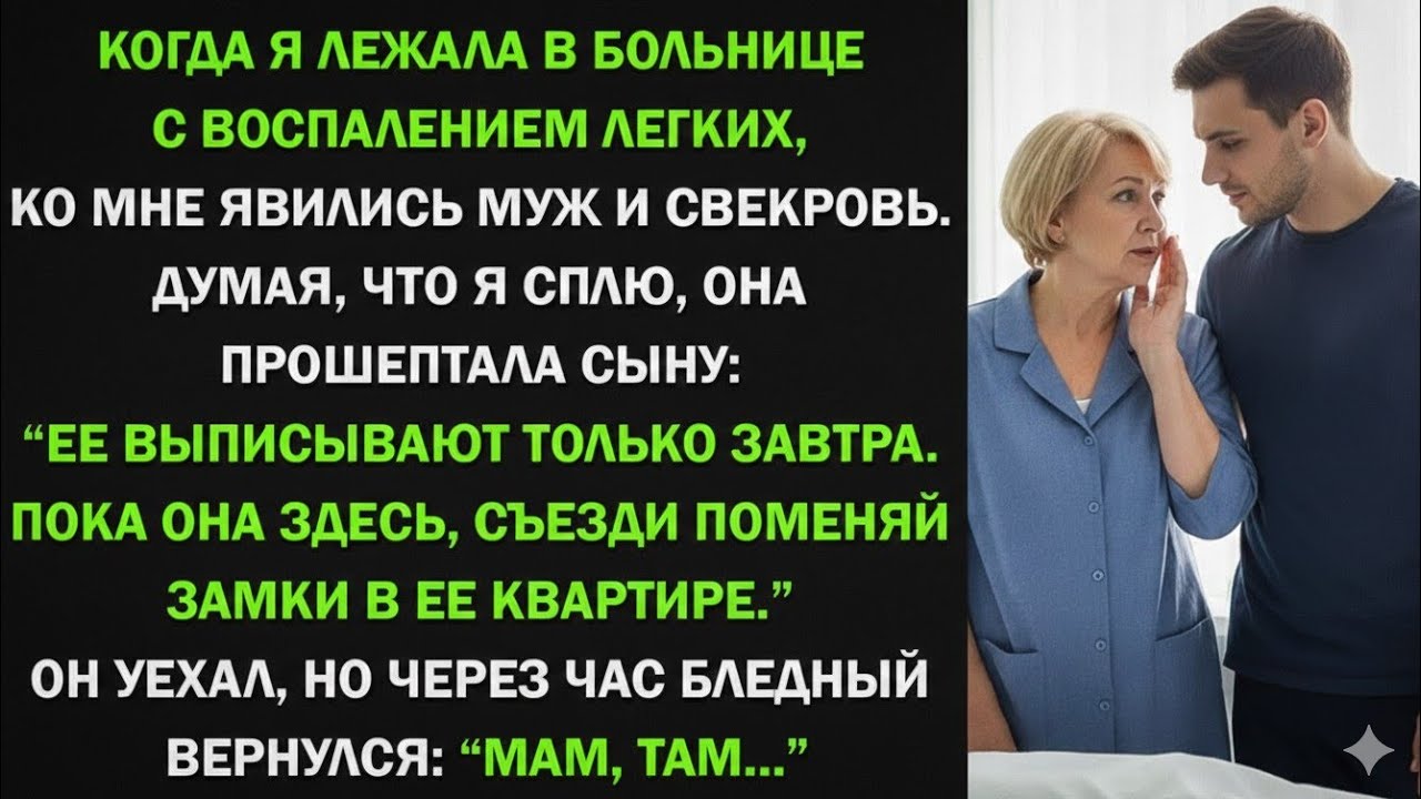 Когда я лежала в больнице, свекровь шепнула мужу: “Поменяй замки, пока она не вернулась…”