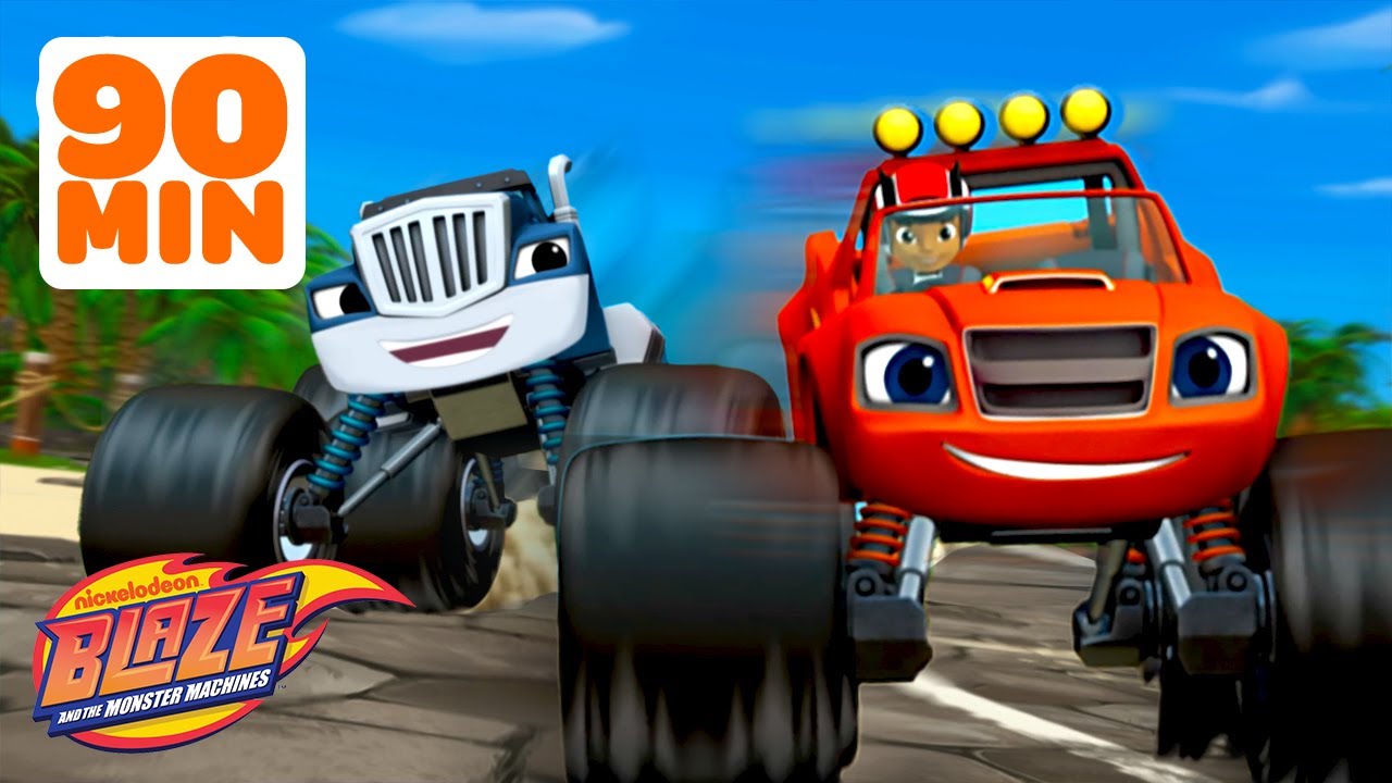 Blaze & Crusher's MOUNT DRAGON Race & More Adventures! | 90 Minutes | Blaze and the Monster Machines