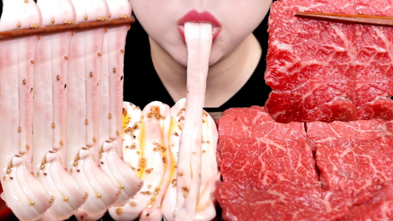 ASMR 등골, 육사시미 리얼사운드 먹방 BEEF SPINE BONE MARROW, BEEF SASHIMI EATING SOUND MUKBANG