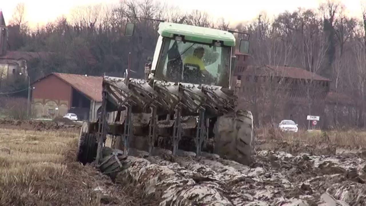 Aratura Risaia 2014. John Deere 8210T e 8200T + Lemken VariOpal 9