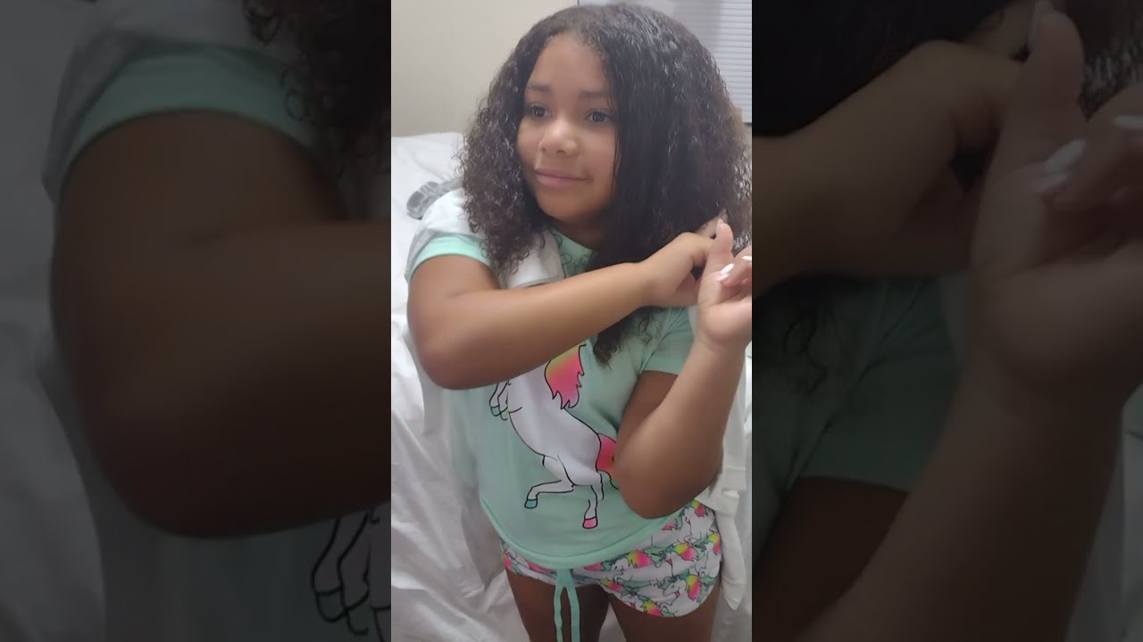 Relaxing Katlyn's hair for first time! 