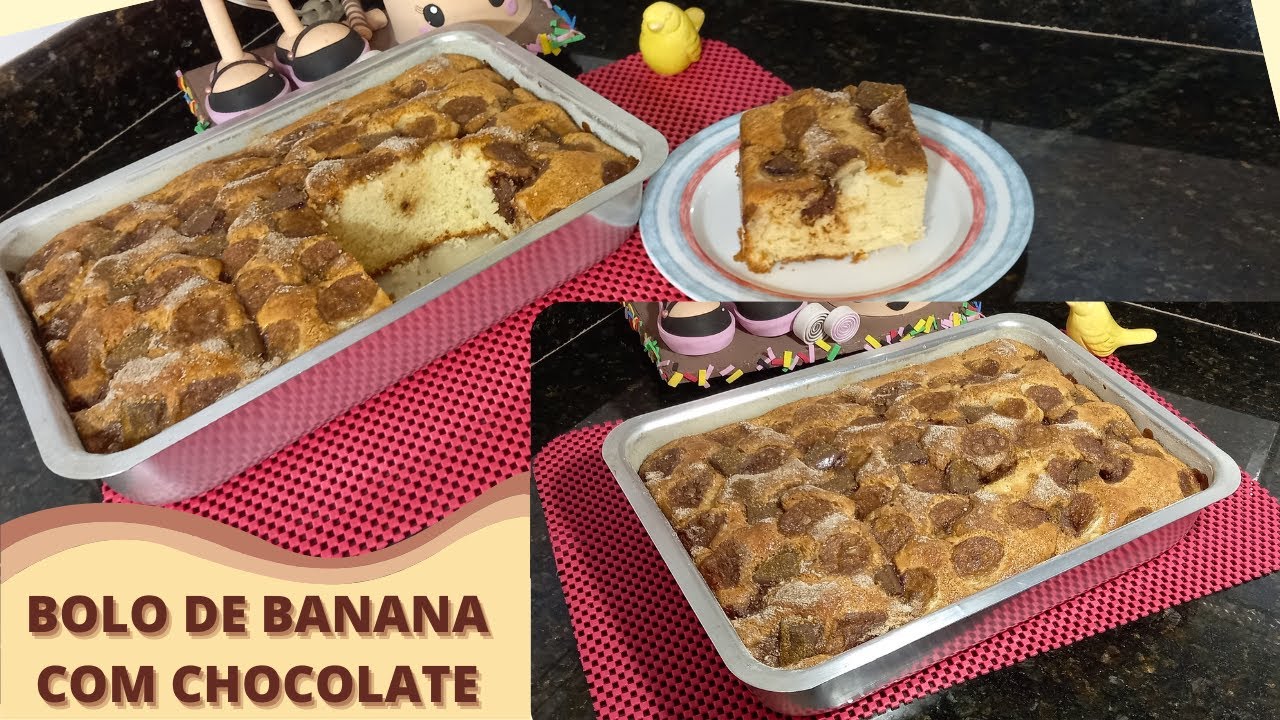 BOLO BANANA COM CHOCOLATE