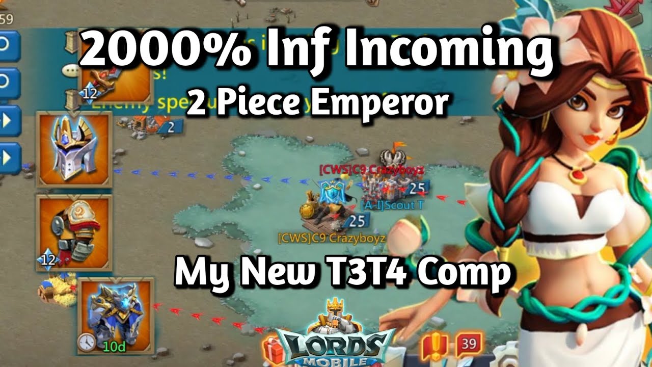 Lords Mobile - 2000% к атаке пехоты | 2-х компонентный Император против моей новой одиночной лову...