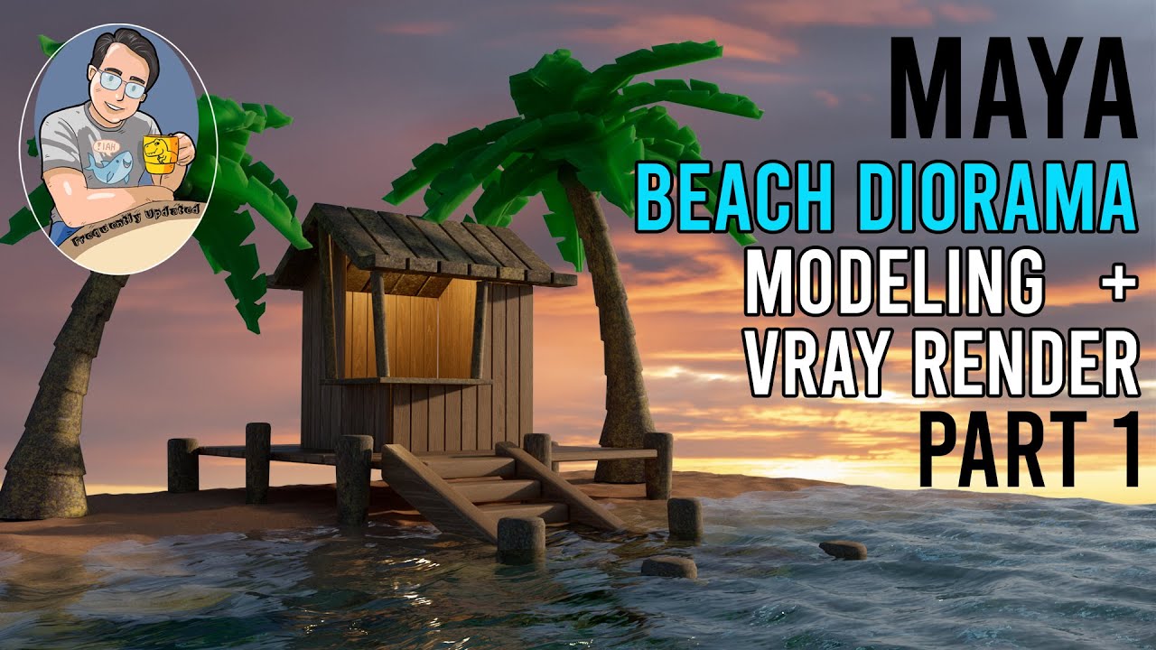 Maya | Modeling, Texturing, Rendering Tutorial | Beginner | Beach Diorama