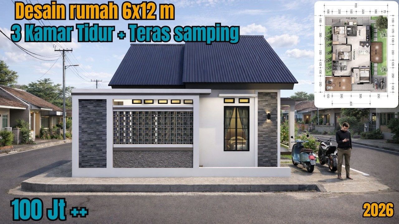 Desain Rumah 1 Lantai 6x12m: Solusi Lahan Terbatas Jadi Mewah & Fungsional