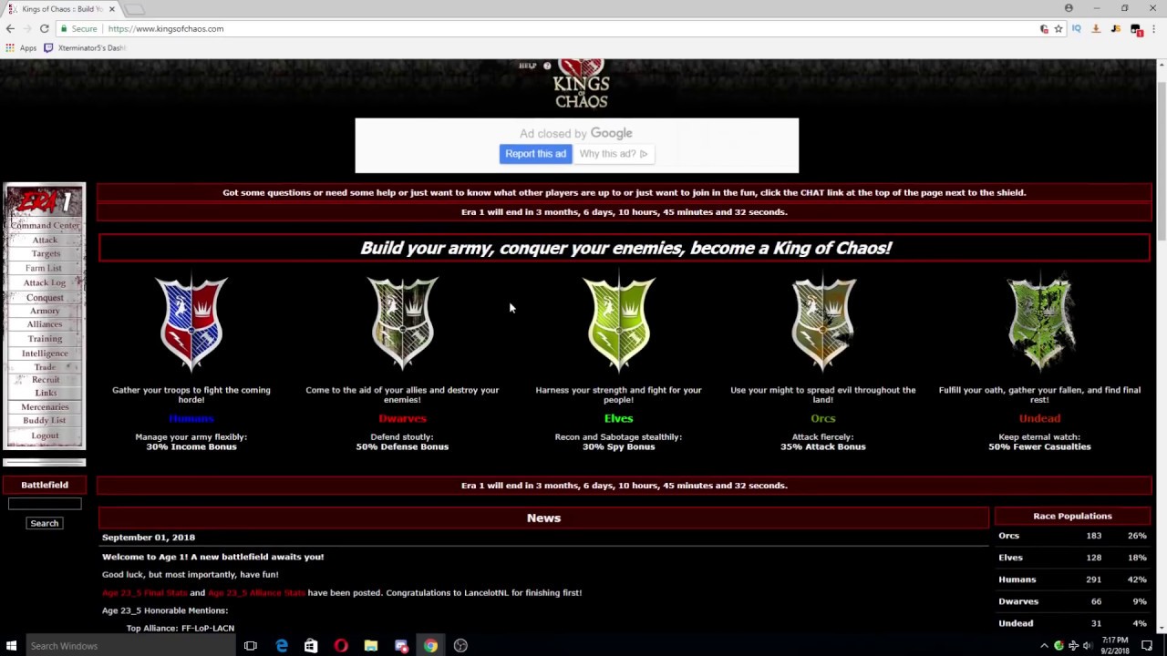 Come Join Me In Playing Kings Of Chaos! Old School RPG / Strategy Game