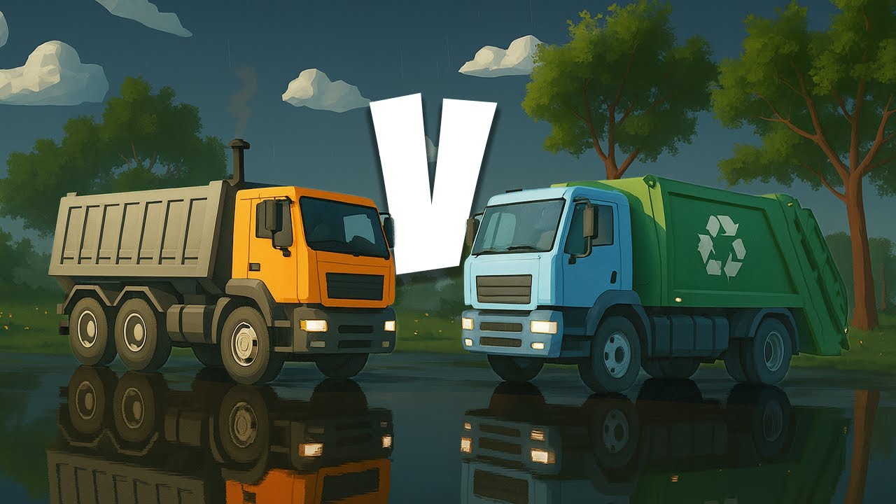 Dump Truck Vs Garbage Truck, Which makes most money with Trash! Motor Town