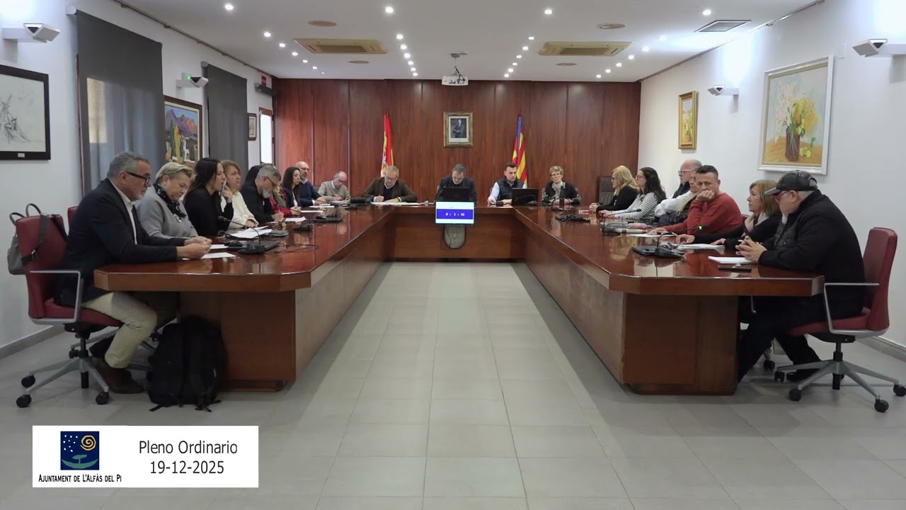 Pleno Ordinario 19-12-2025 Ajuntament de l'Alfàs del Pi
