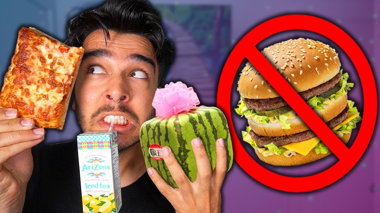 I Only Ate SQUARE SHAPED Foods for 24 Hours! (IMPOSSIBLE FOOD CHALLENGE)
