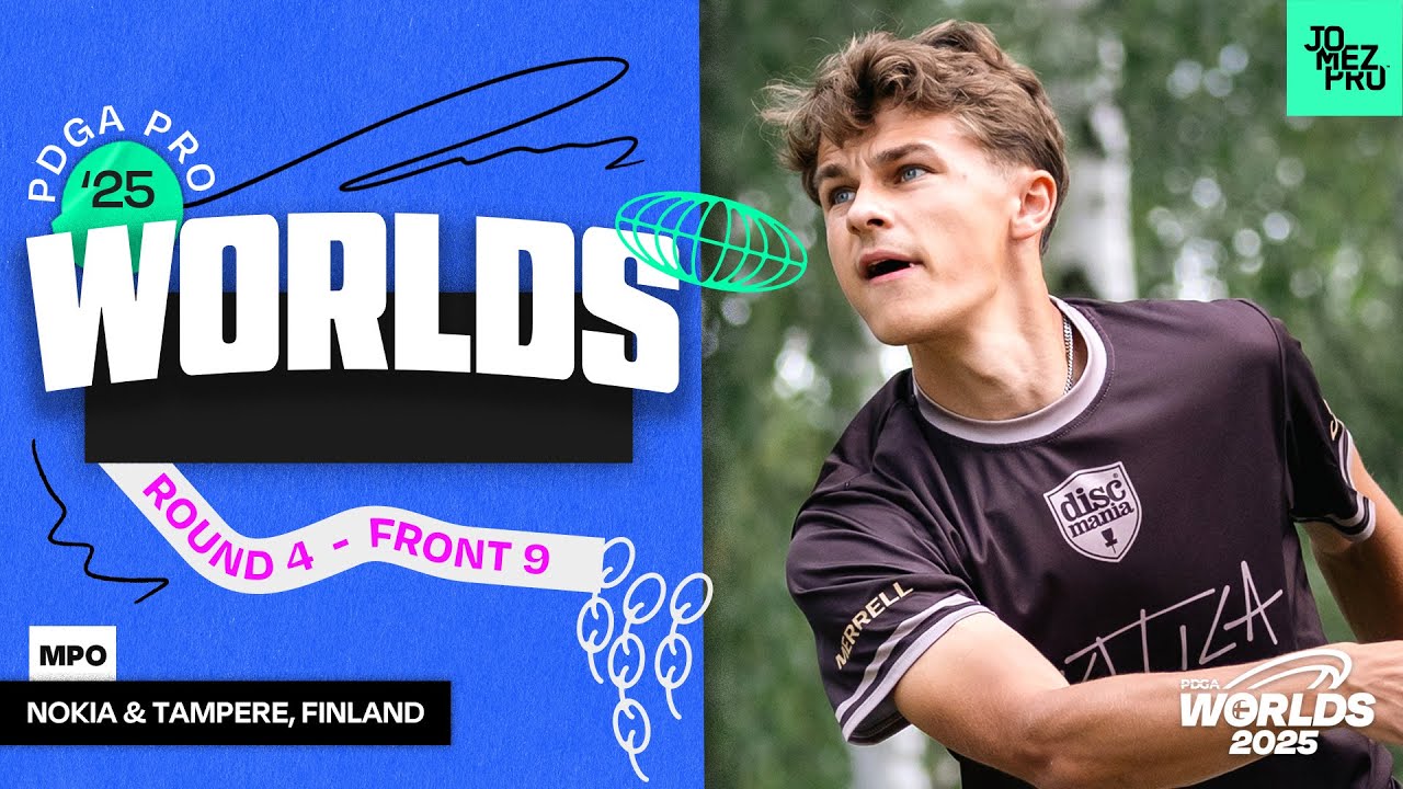 2025 PDGA Pro Worlds | MPO R4F9 | Aderhold, Anttila, Buhr, Gossage | Jomez Disc Golf