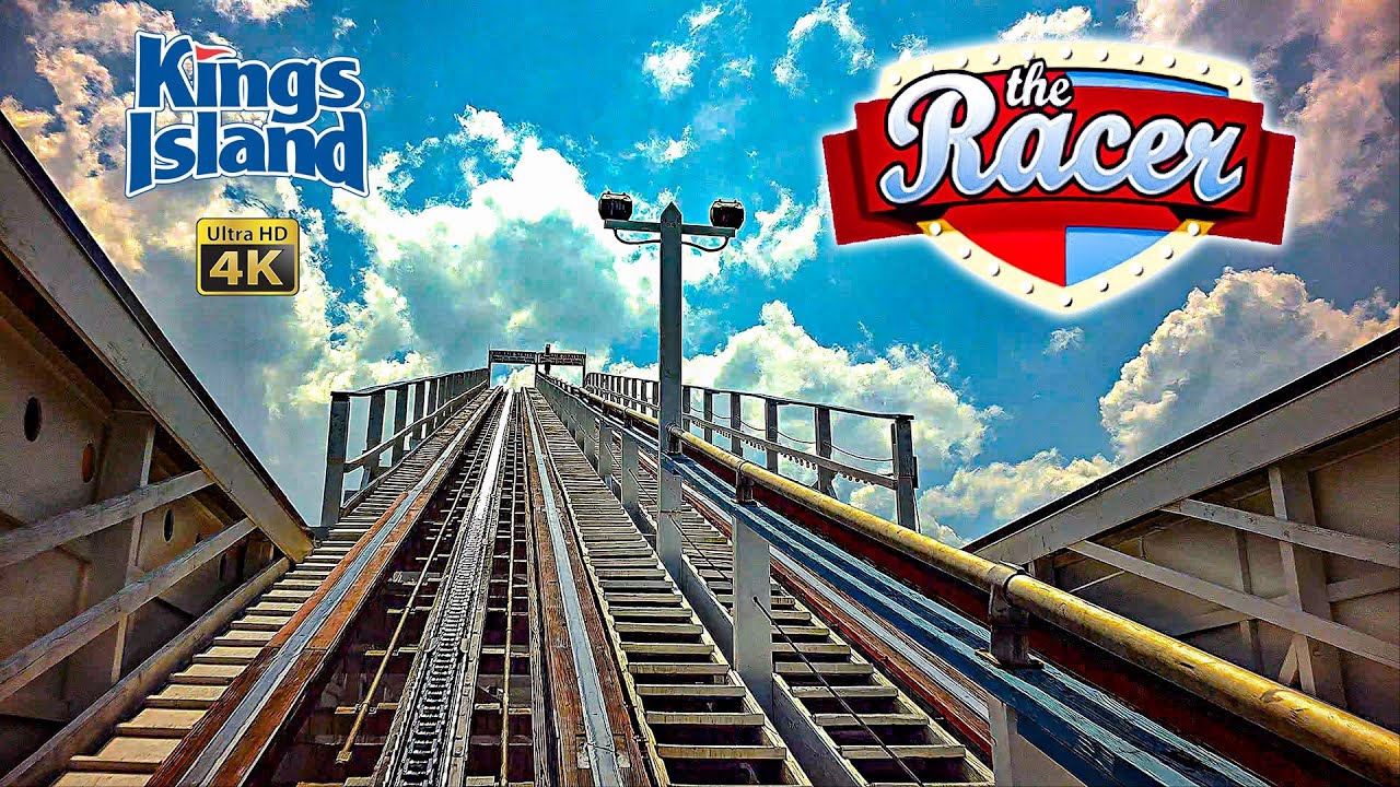 2024 The Racer Roller Coaster Blue Train On Ride Front Seat 4K POV Kings Island
