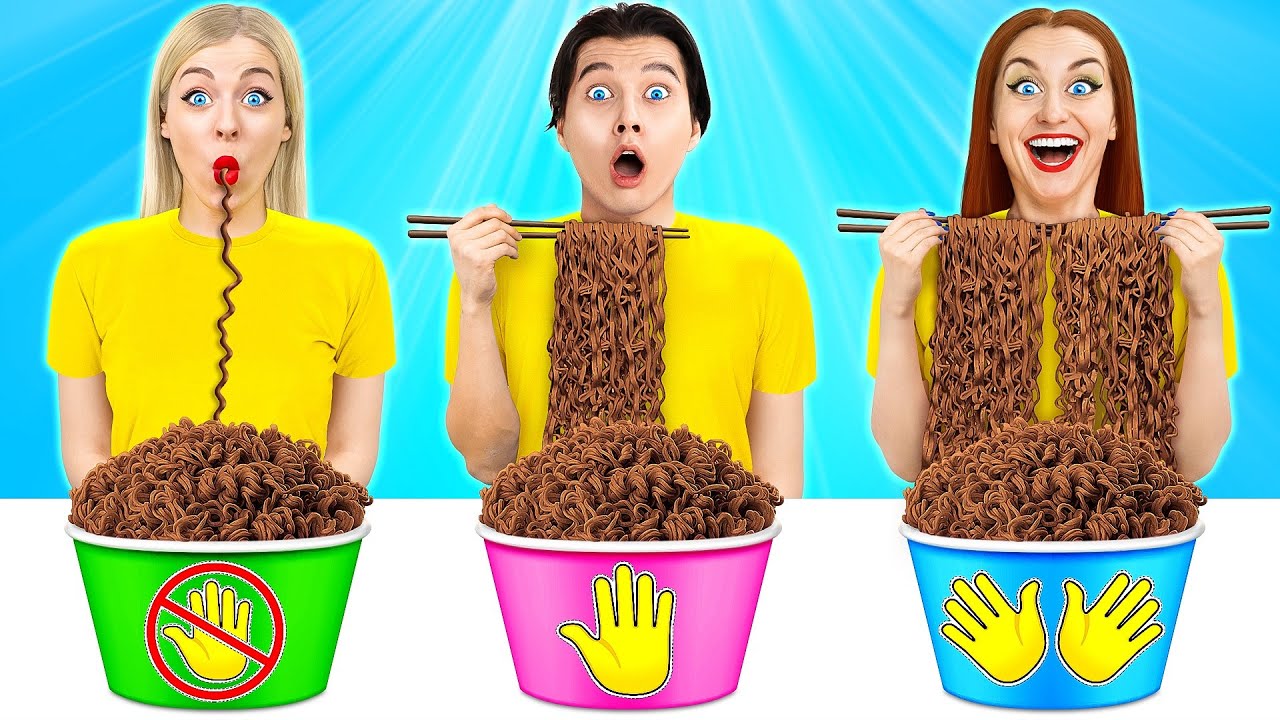 No Hands vs One Hand vs Two Hands Eating Challenge | Food Battle by Multi DO Food Challenge