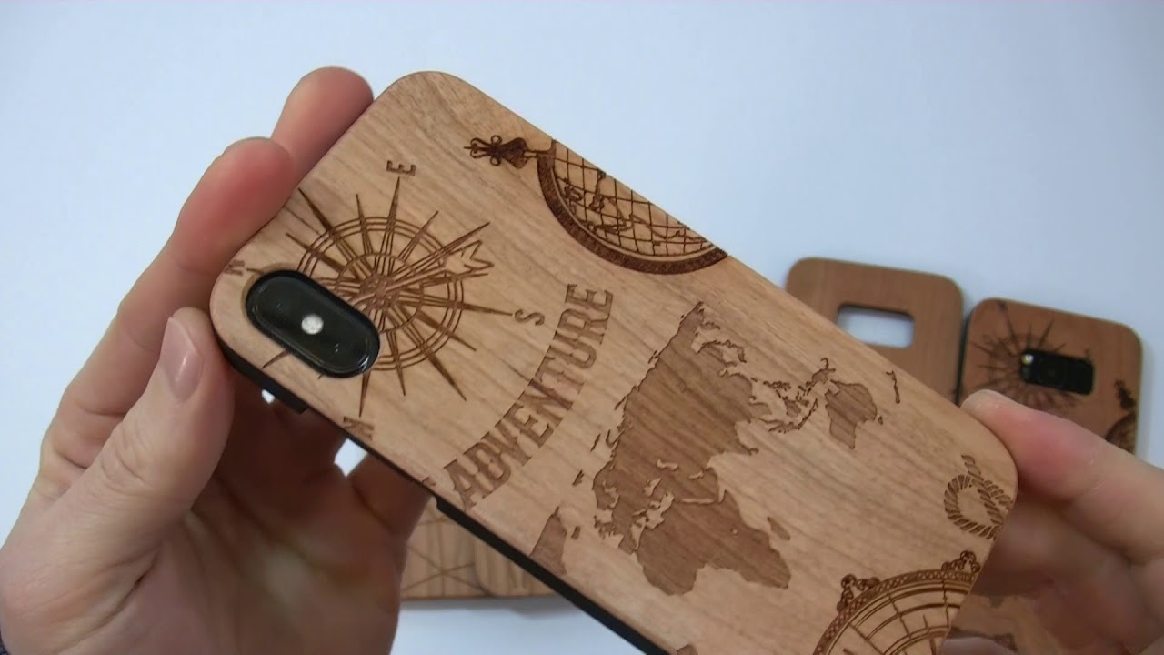 Incisione Laser: Custodie rivestite in legno per iPhone X e S8+