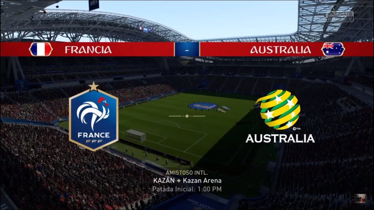 Simulación Francia vs Australia mundial Russia 2018