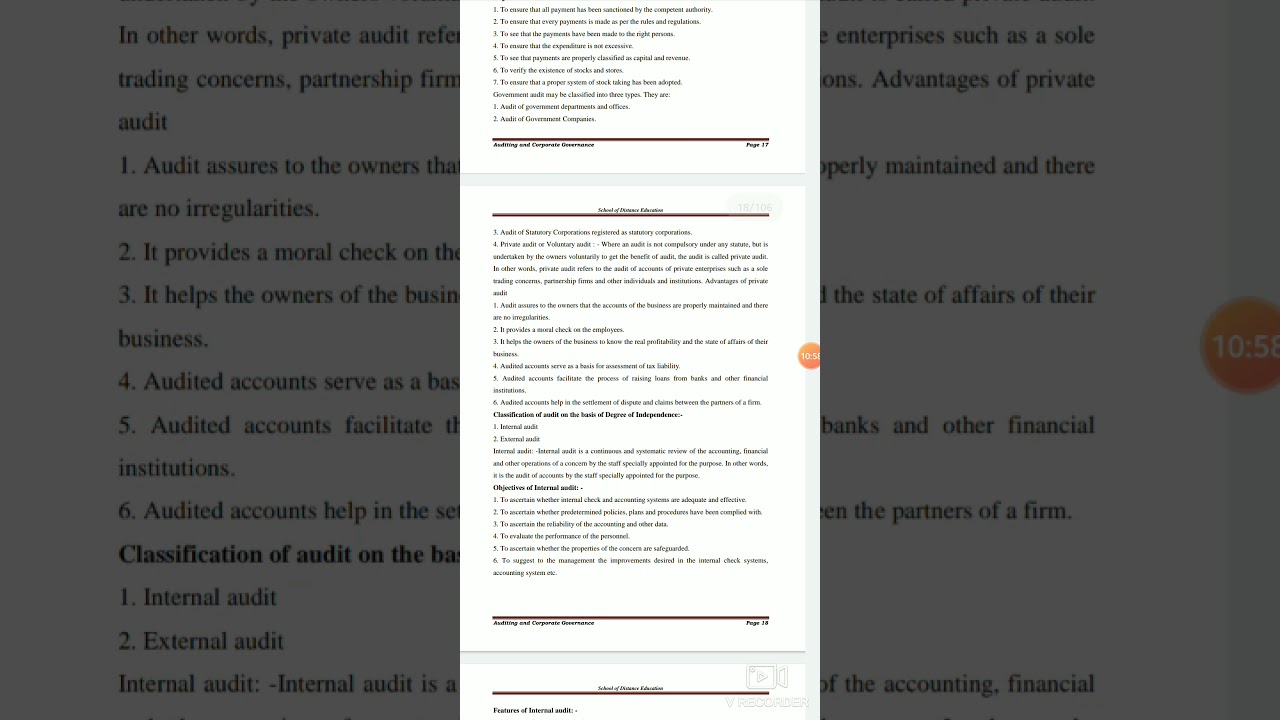Auditing And Corporate Governance.Calicut University Revision.